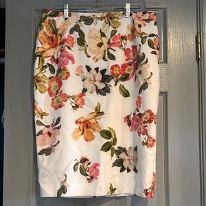 ANTONIO MELANI Pink and Orange Knee-Length Pencil Skirt